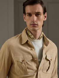 Barron suede overshirt - Oyster Tan