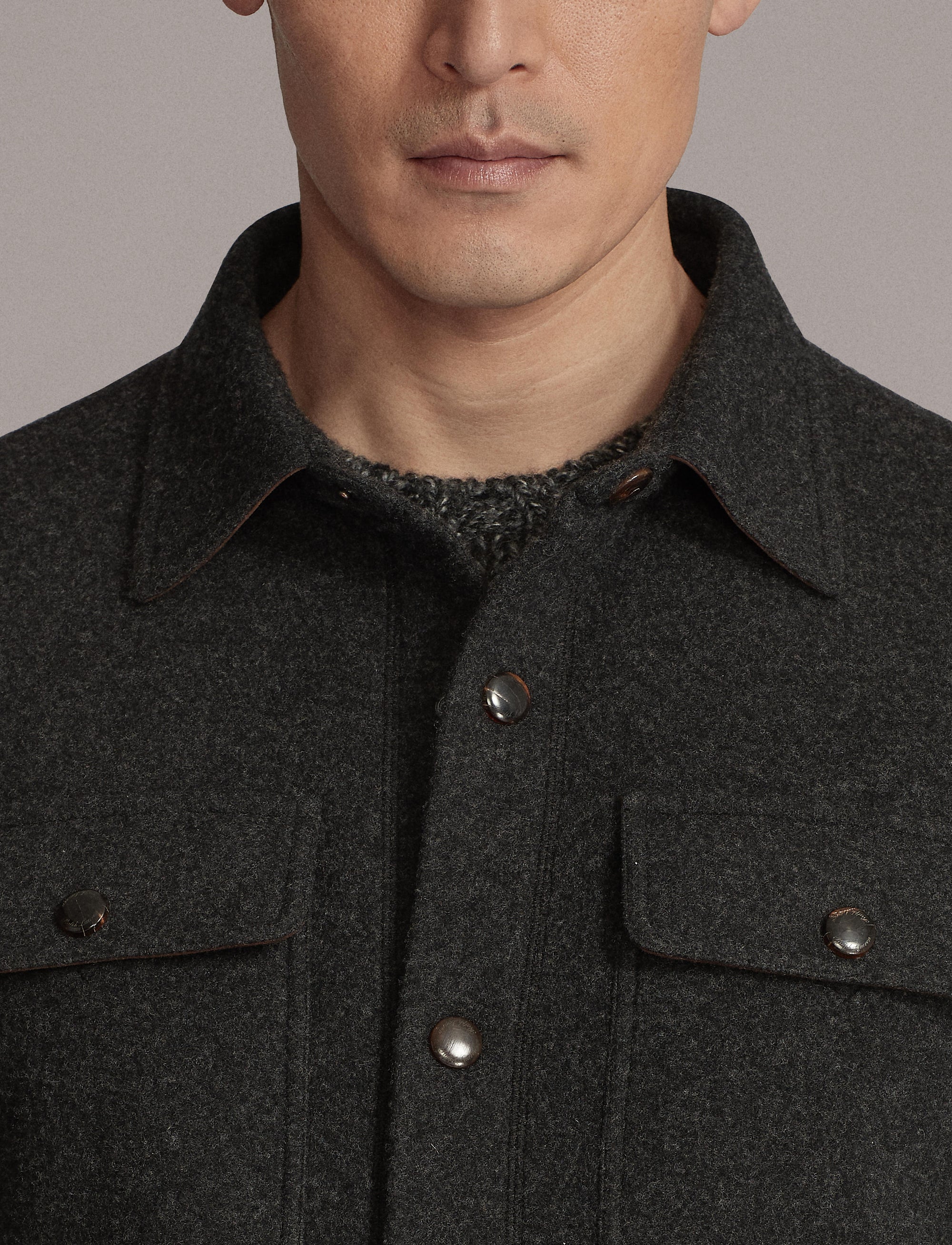Surchemise en laine - Dark Grey Melange