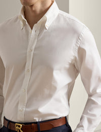 Chemise en grain Oxford délavée - Blanc