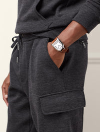 Pantalon de jogging cargo en laine - Charcoal Melange