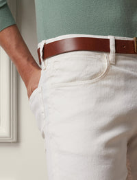 Jean coupe slim en lin - Classic Cream