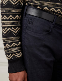 Jean coupe slim en lin et coton stretch - Classic Chairman Navy