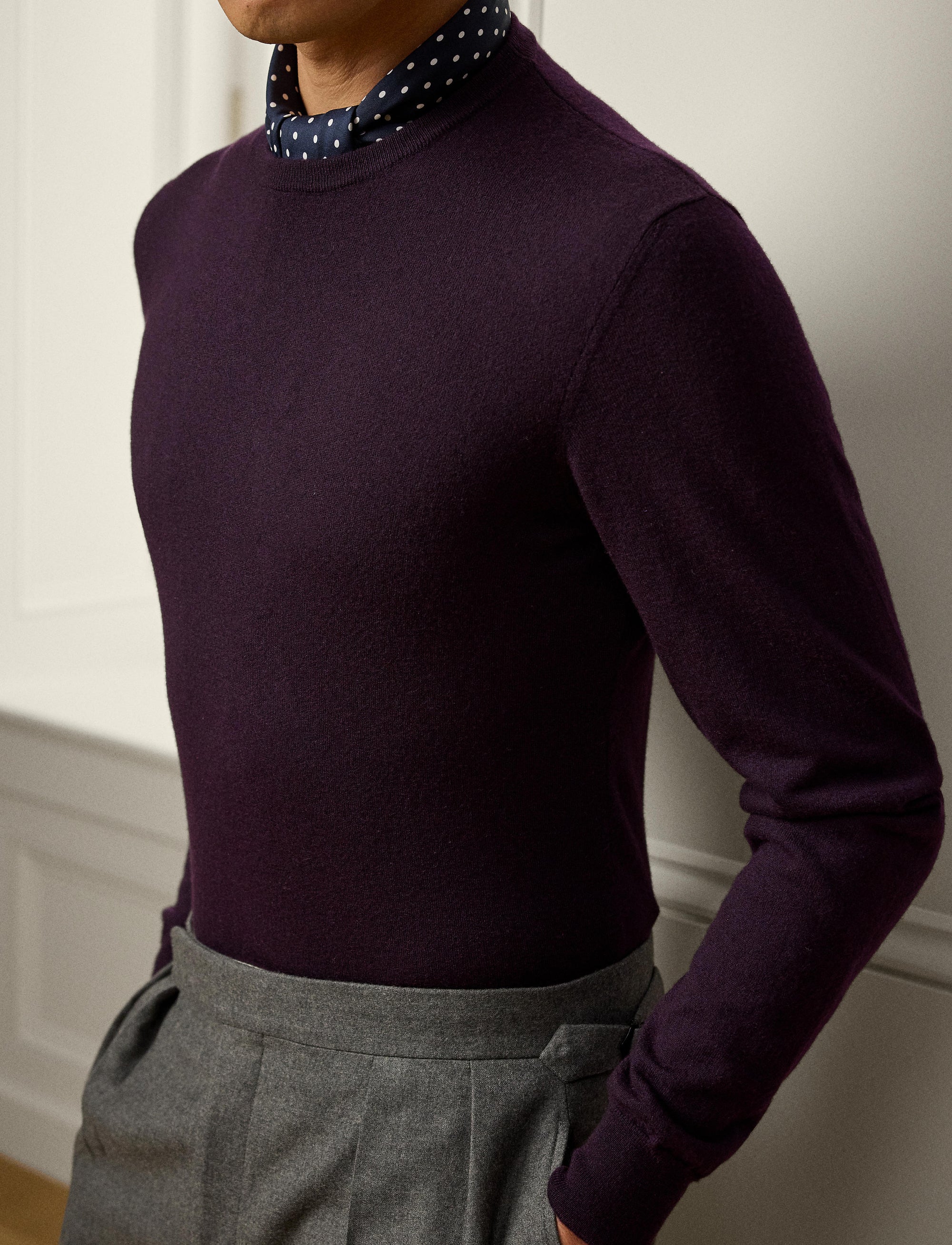 Pull col rond en cachemire - Manor Purple