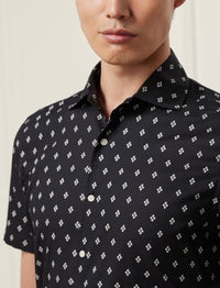 Chemise à motif en sergé - Black & Tan