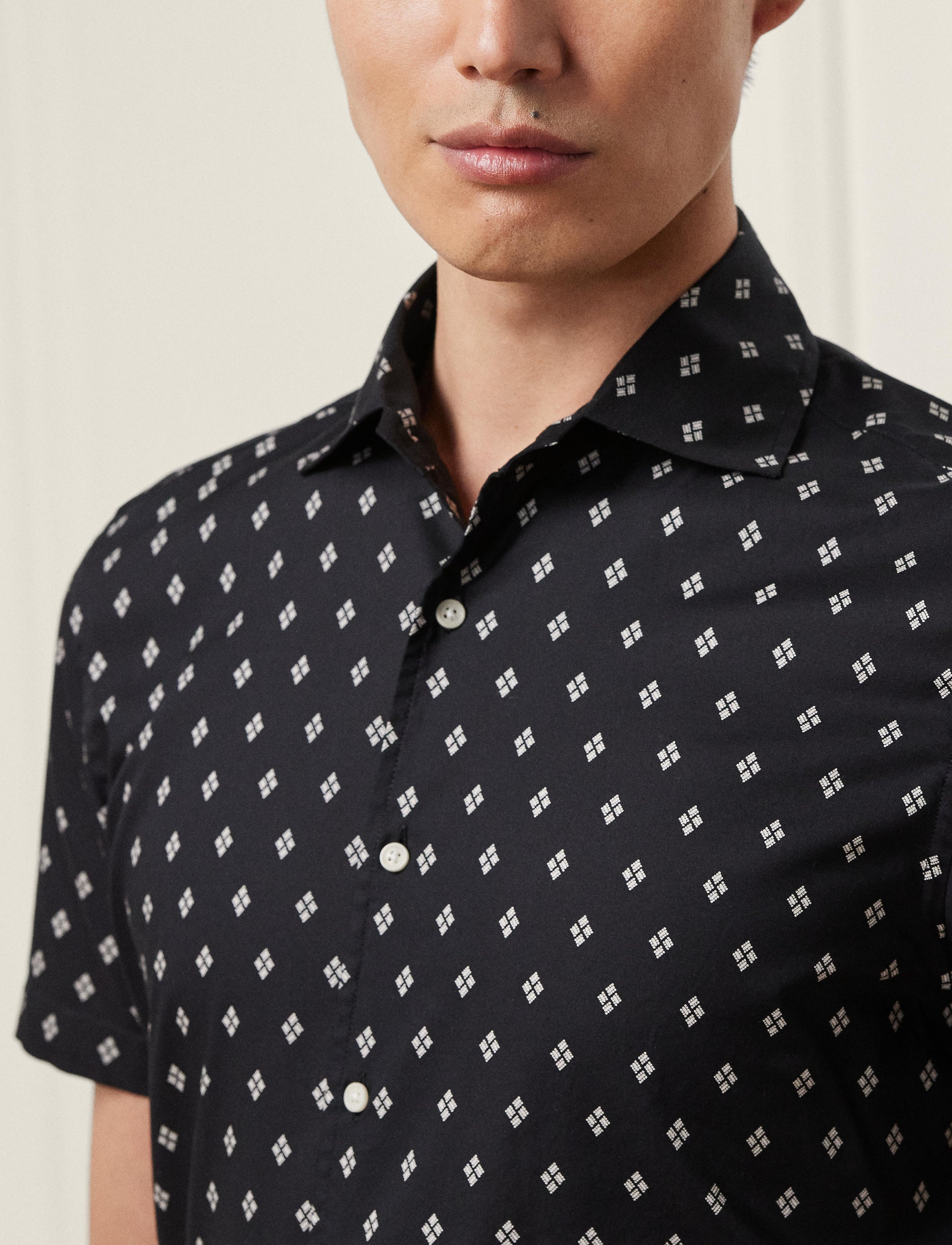 Chemise à motif en sergé - Black & Tan