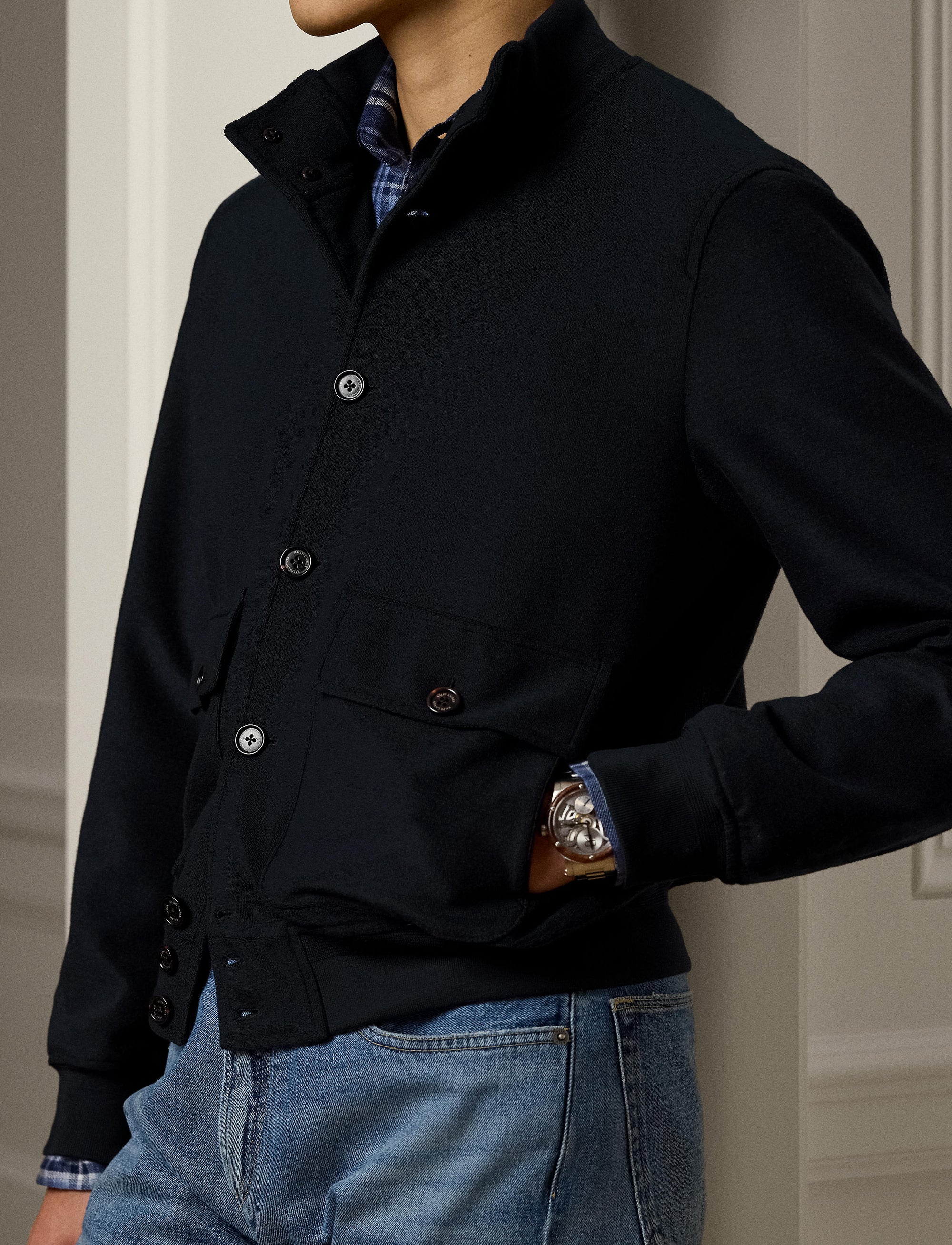 Veste Terry en soie mélangée - Classic Chairman Navy