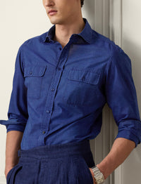 Linen and silk shirt - Spring Navy