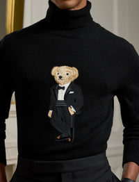Pull col roulé Polo Bear en cachemire - Classic Black