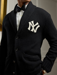 Cardigan Ralph Lauren Yankees en cachemire - Classic Black W & Cream