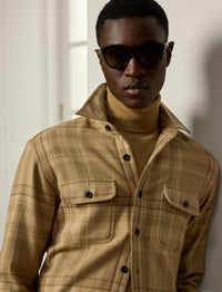 Wool tartan shirt - Camel