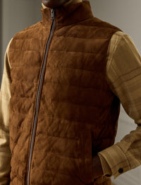 Doudoune gilet Hoffman en daim - Chestnut Brown