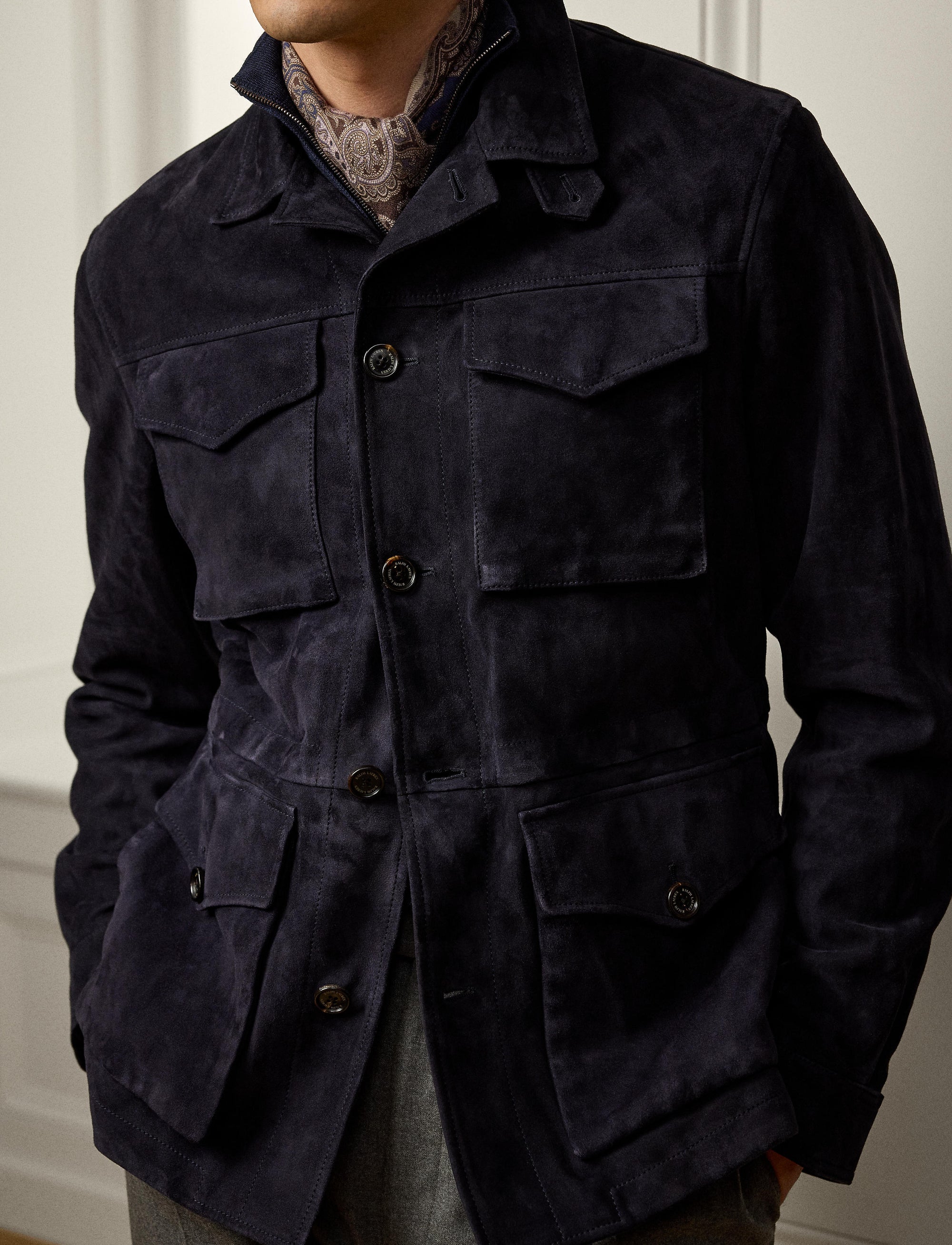 Veste de treillis Crawford en daim - Classic Chairman Navy