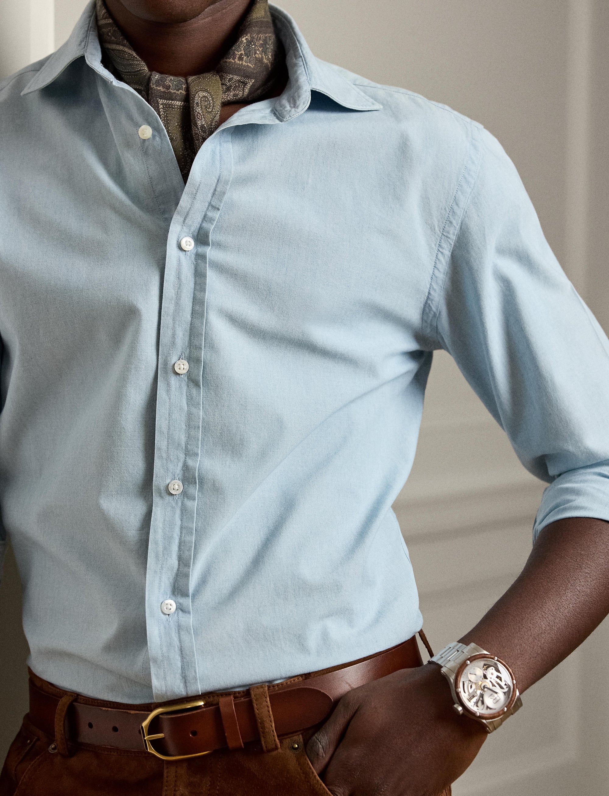 Chemise délavée en chambray - Light Bermuda Wash