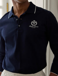 Piqué polo shirt with embroidered badge - Classic Chairman Navy