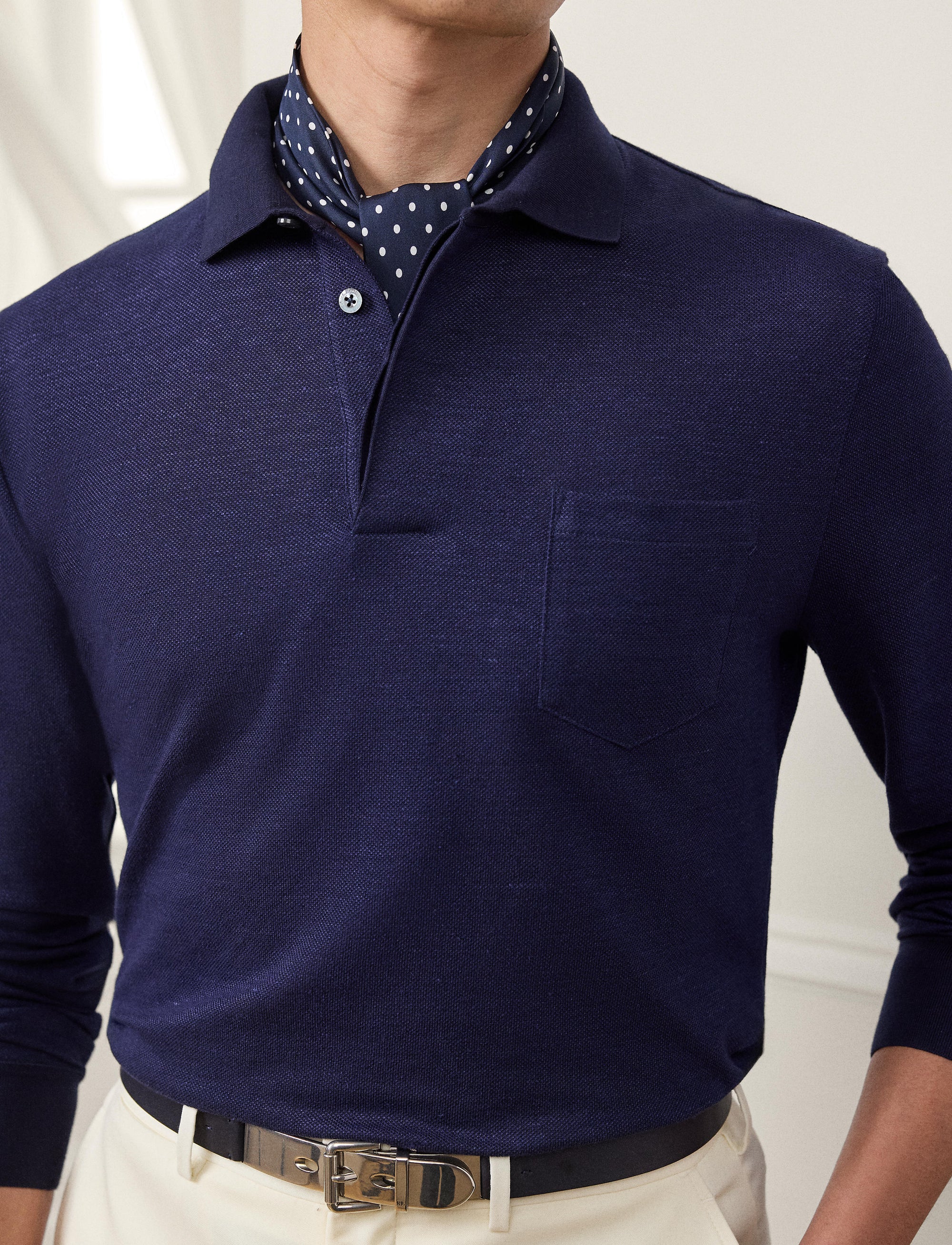 Polo en piqué de lin - Classic Chairman Navy