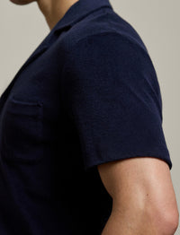 Riviera safari shirt in terry fleece - Classic Chairman Navy