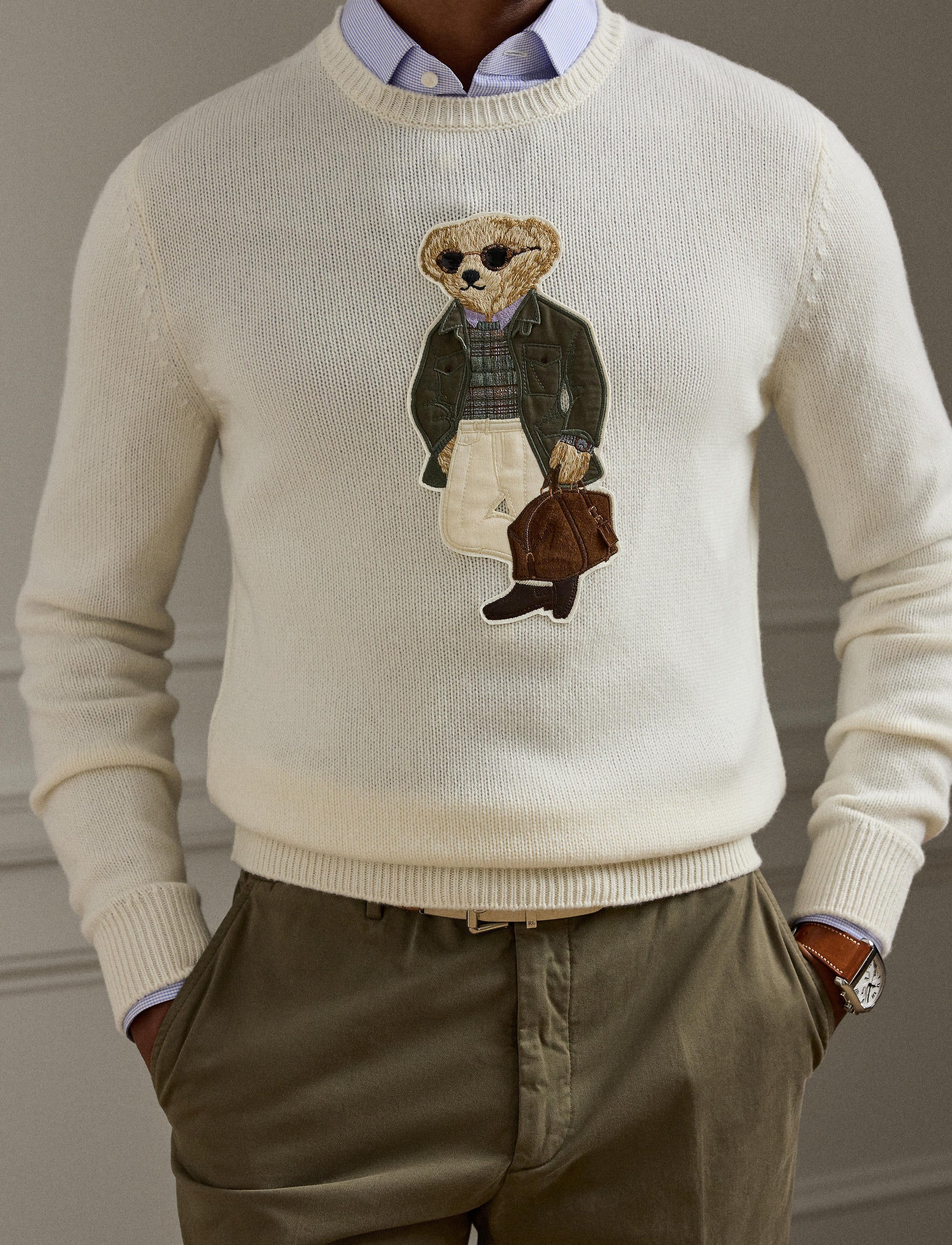 Pull Polo Bear en cachemire - Classic Cream