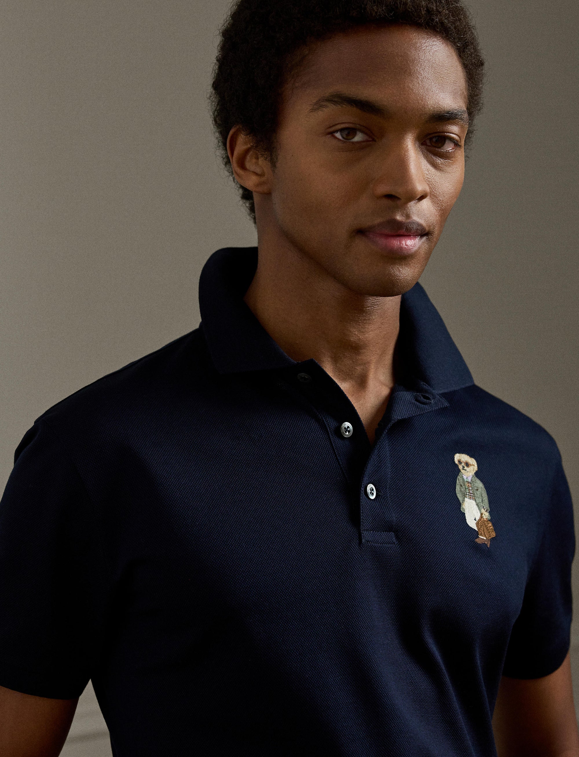 Bear Custom Slim pique polo shirt - Classic Chairman Navy