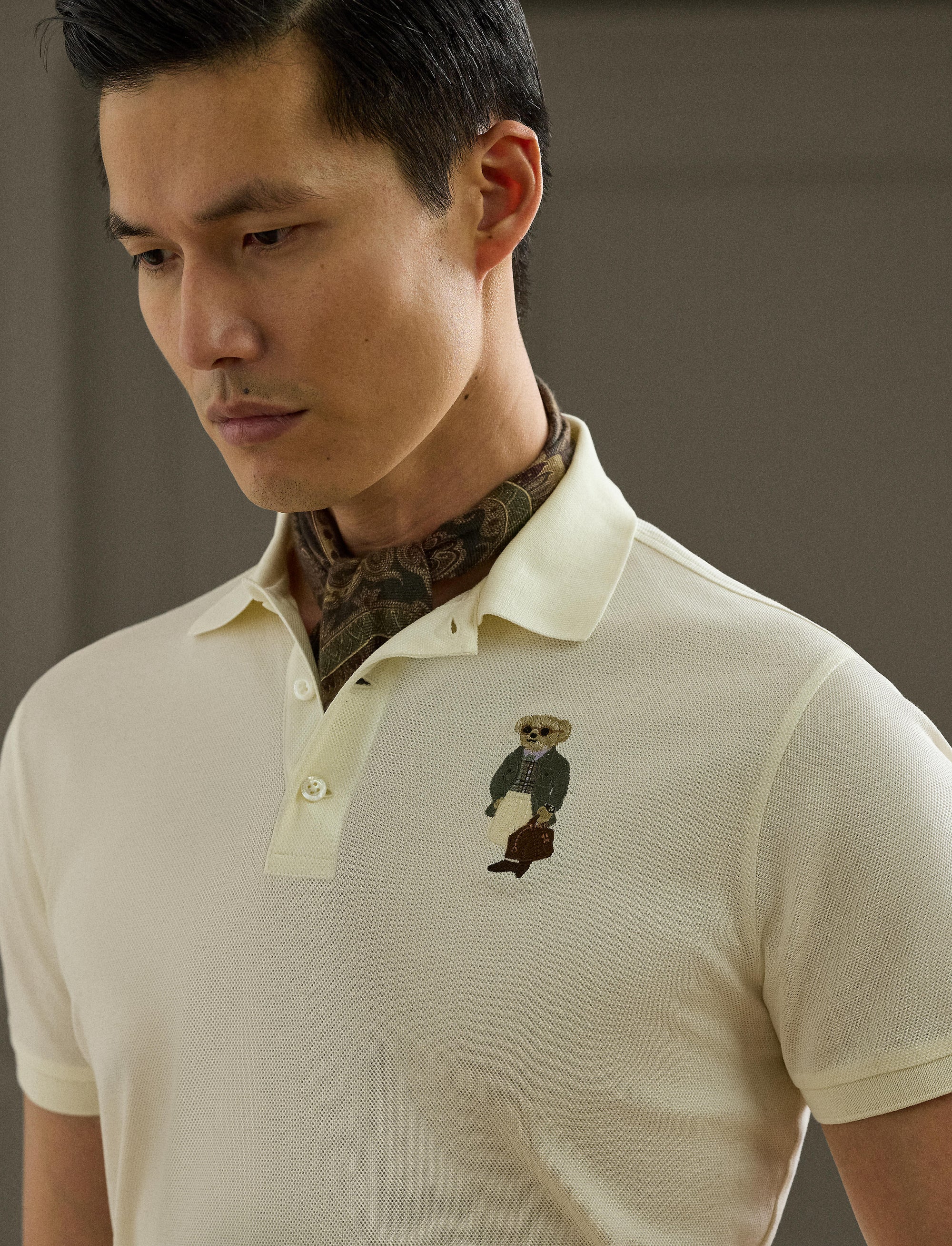 Polo Polo Bear Custom Slim en piqué - Classic Cream