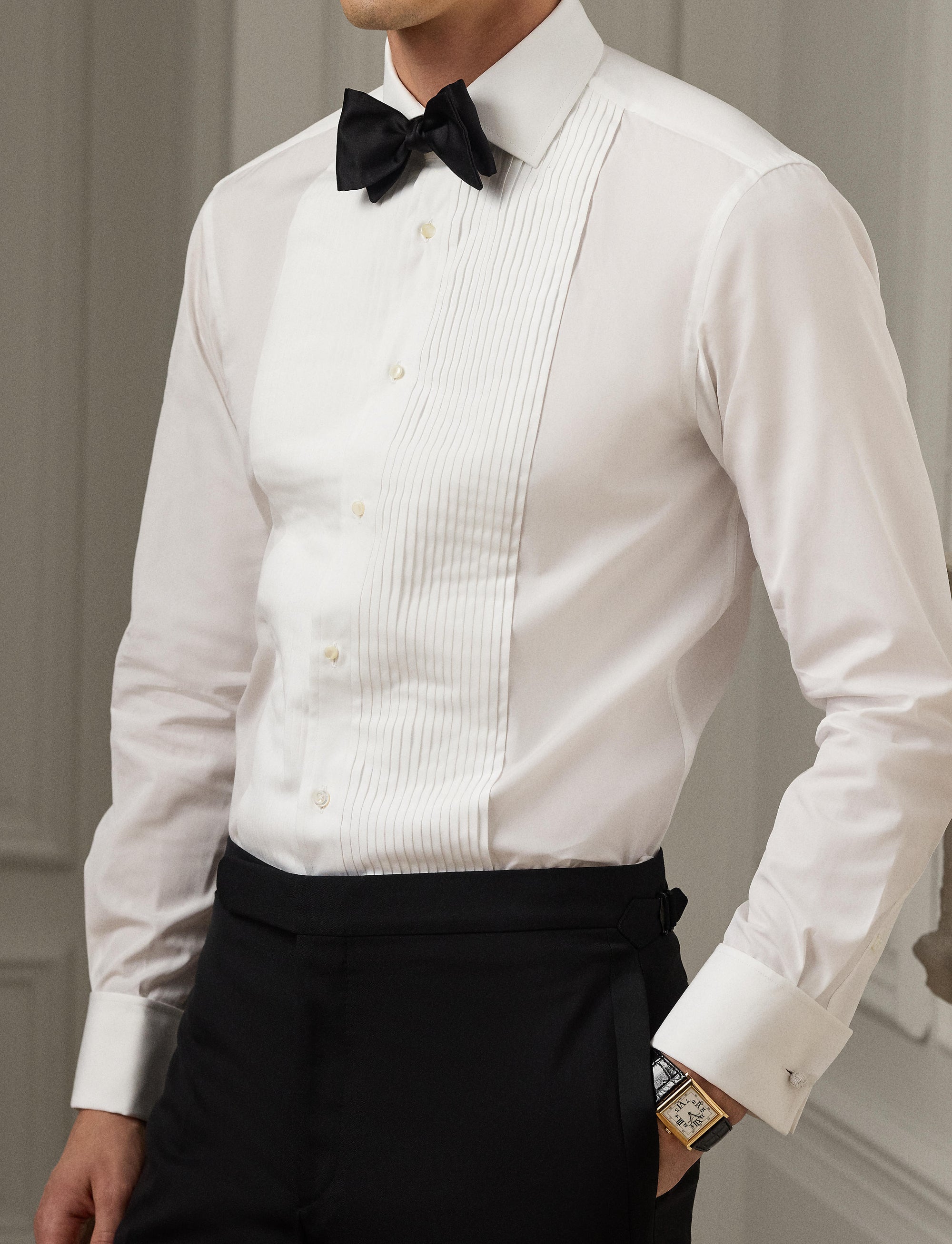Chemise de smoking en popeline - White