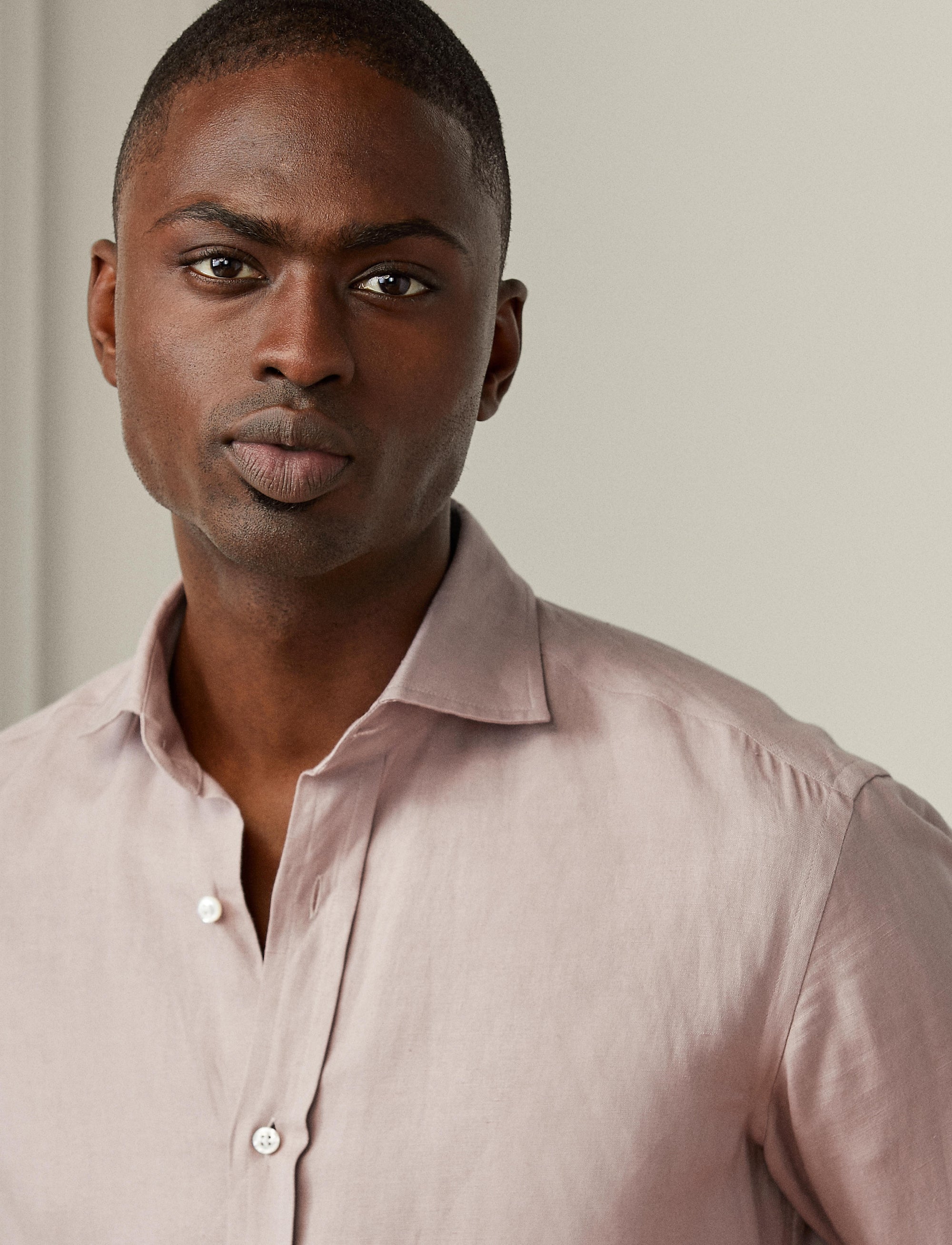 Linen and silk shirt - Dusty Pink