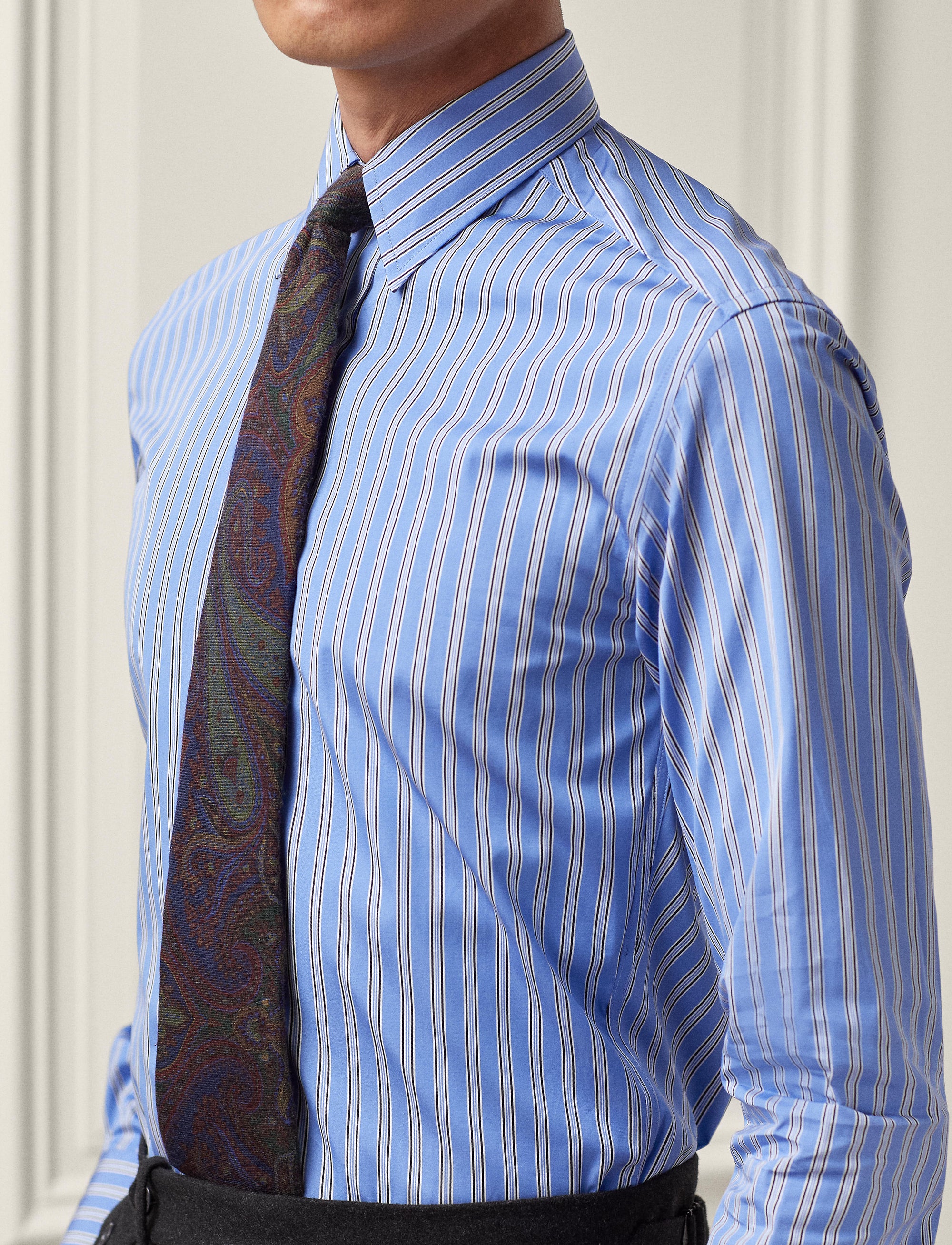 Chemise rayée en popeline - Bleu & Blanc