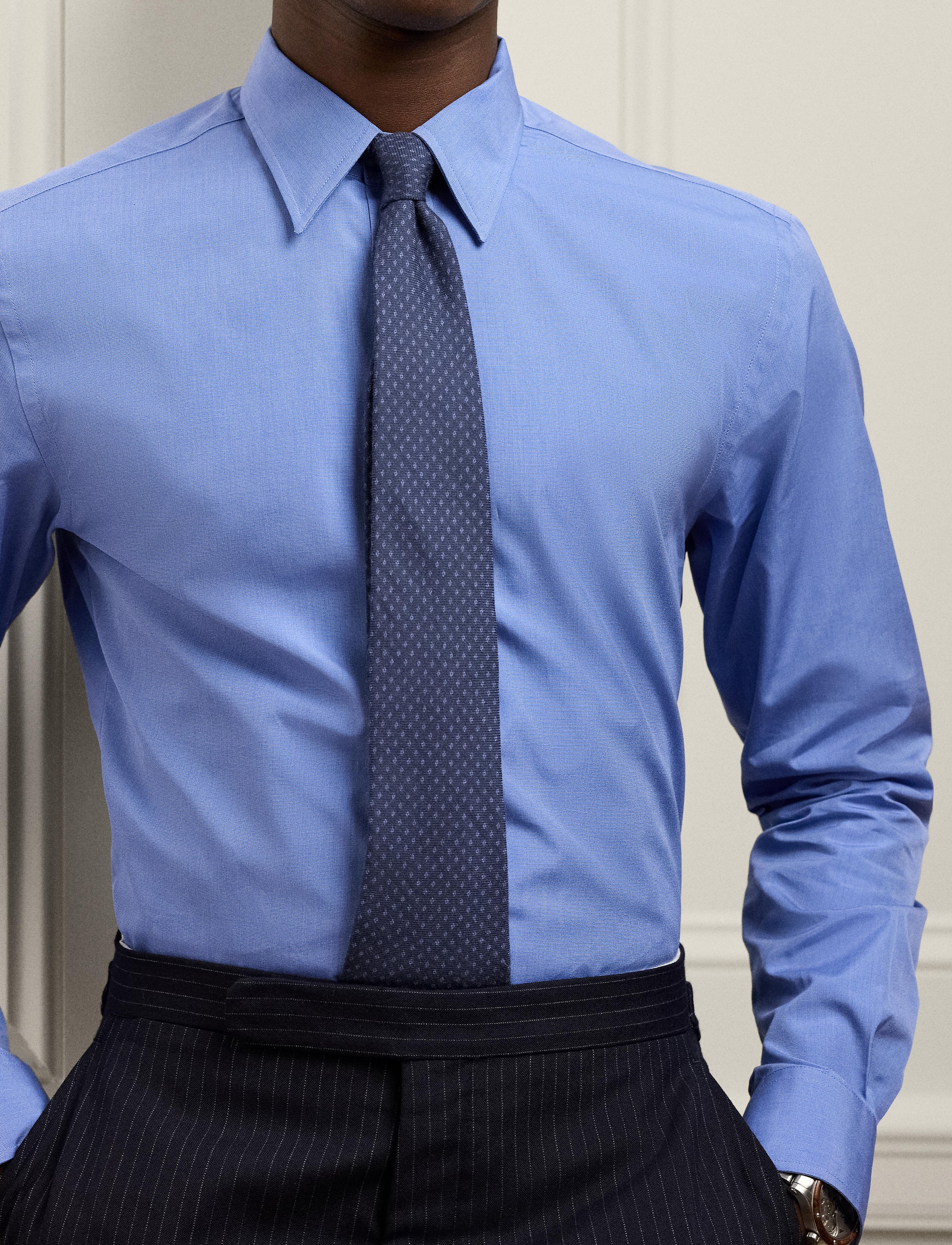 Dress shirt with classic collar - Deep Blue