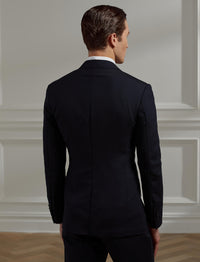 Smoking Gregory revers crantés en laine - Navy