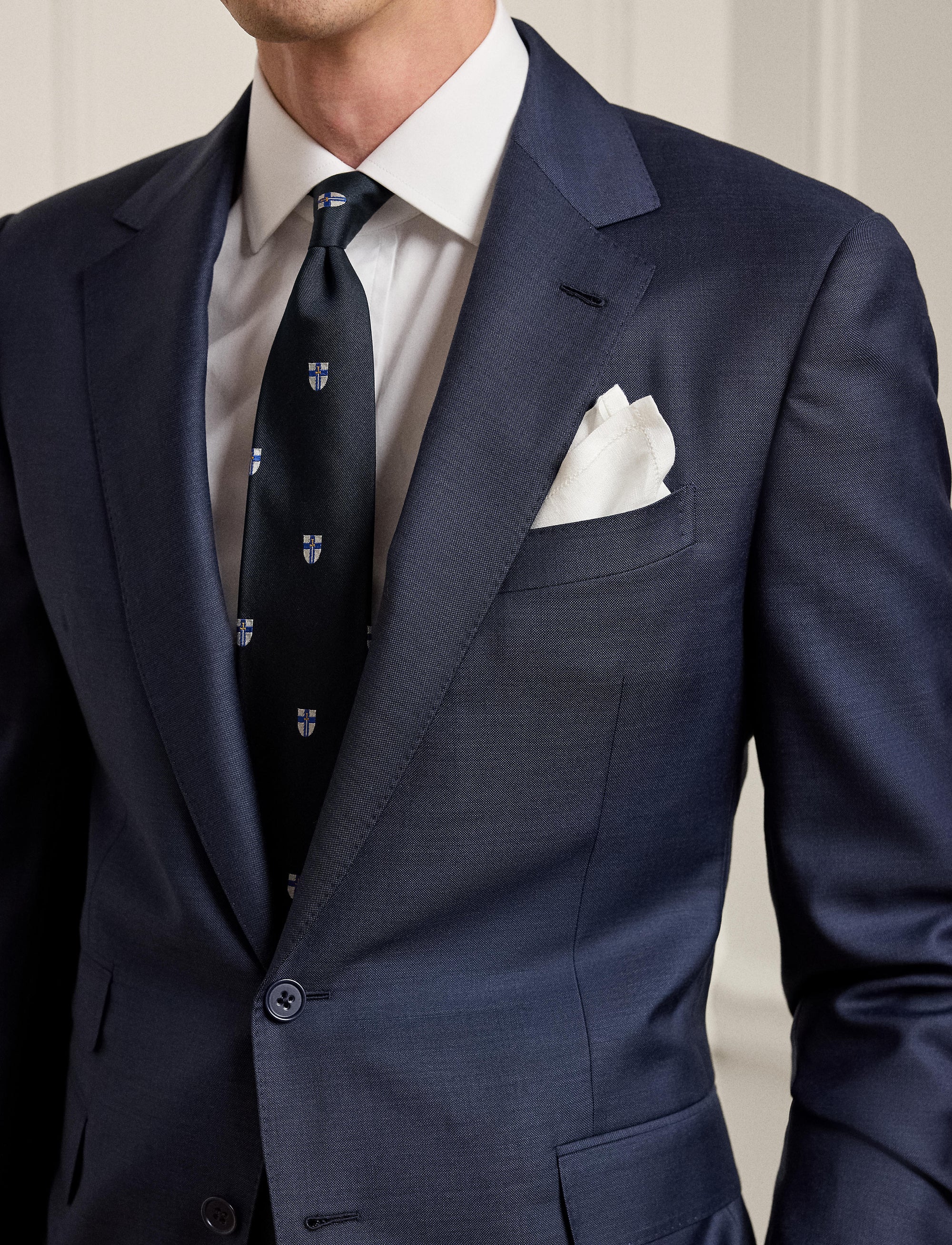 Costume Gregory peau de requin en laine - Navy