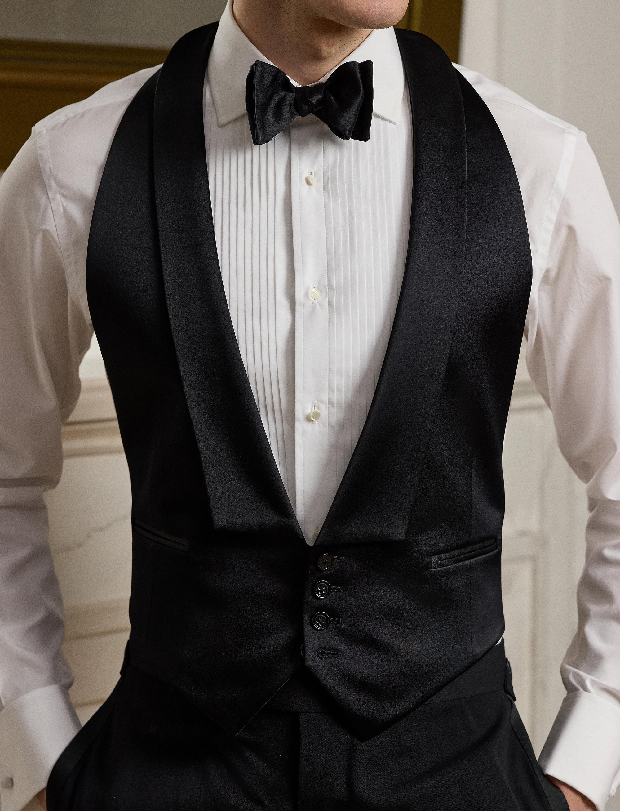 Gilet en satin de soie - Black