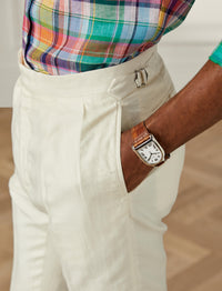 Pantalon Gregory en lin et soie mélangé - Classic Cream