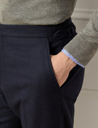 Pantalon Gregory en flanelle de laine - Navy