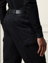 Stretch cotton cargo trousers - Polo Black