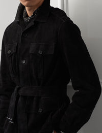 Belted suede jacket - Polo Black