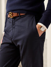Slim-fit stretch chino trousers - Classic Chairman Navy