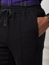 Pantalon de jogging en cachemire et laine mélangé - Black