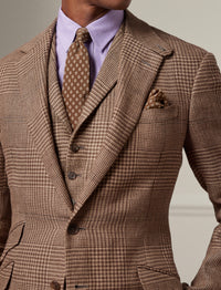Kent suit jacket in linen - Brown & Tan