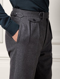 Pantalon Gregory fait main en laine - Dark Grey