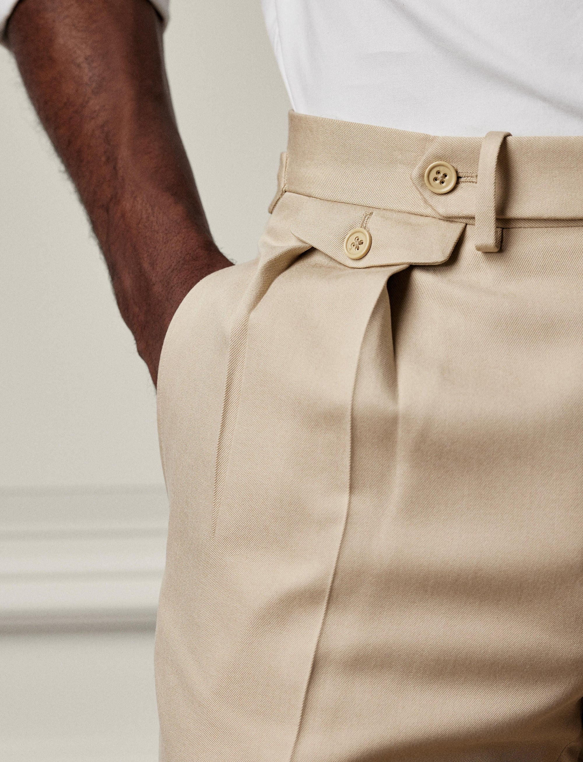 Gregory handmade silk trousers - Light Tan
