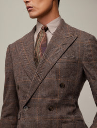 Costume Kent en laine - Vintage Cream & Black Blue Orange Deco