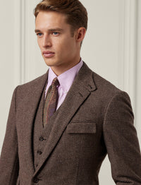 Kent 3-piece suit in wool - Dark Taupe & Multicolour