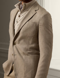 Veste Hadley en laine et soie mélangée - Taupe Melange