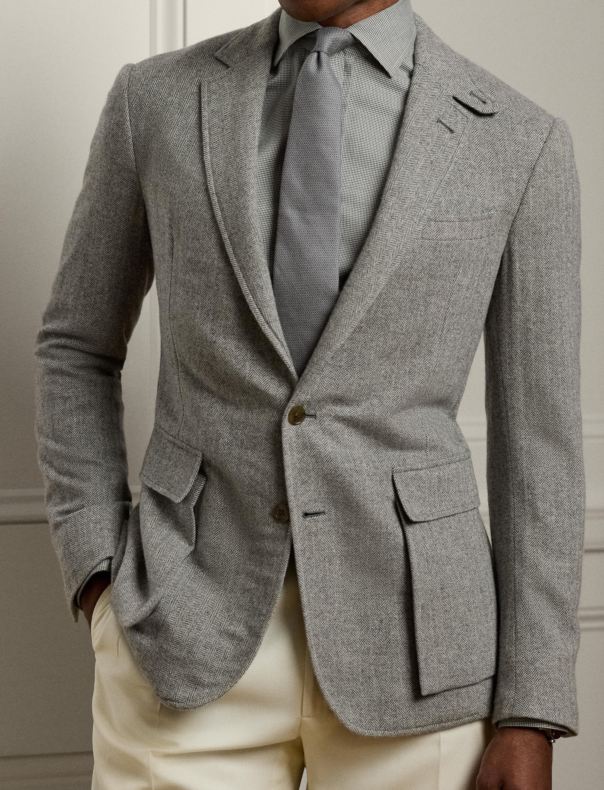 Veste Kent en cachemire - Light Grey & Multicolore