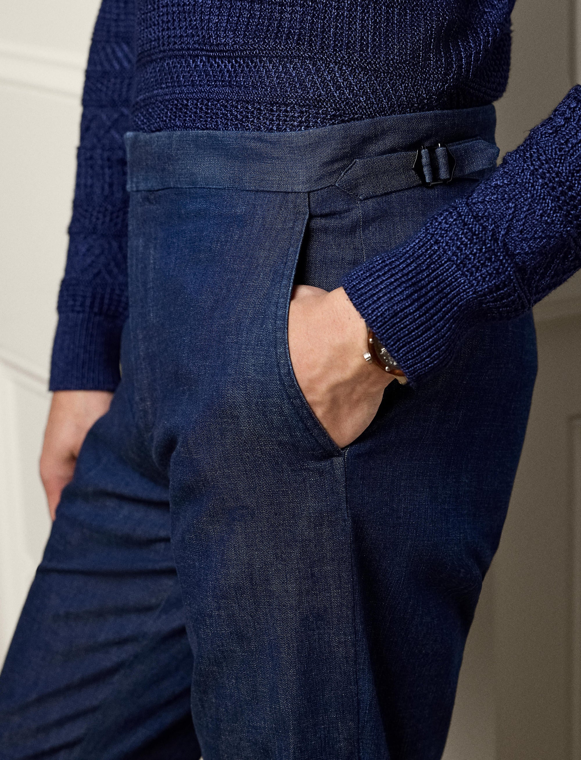 Pantalon de costume Gregory en denim - Navy