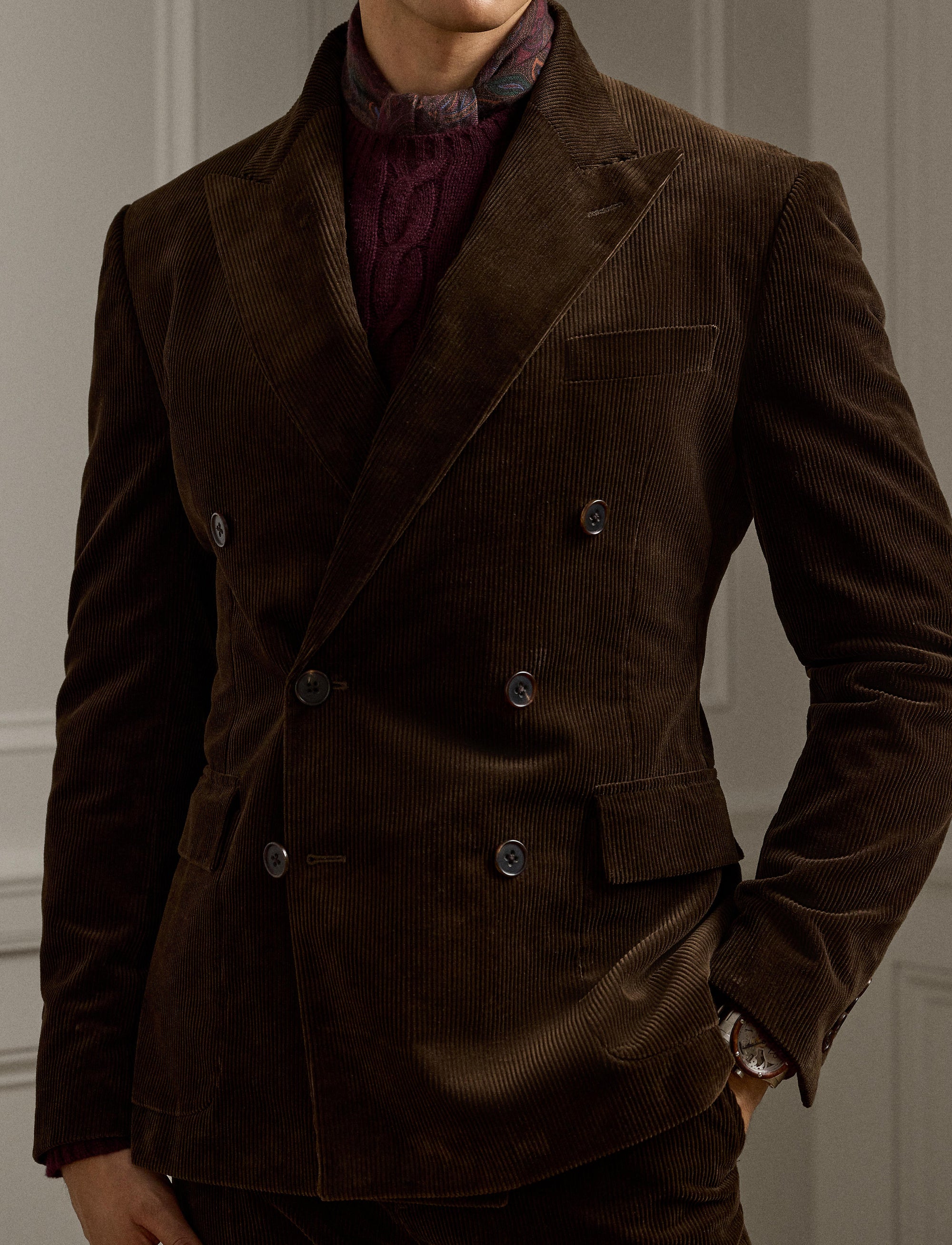 Veste de costume Kent en velours - Luggage Brown
