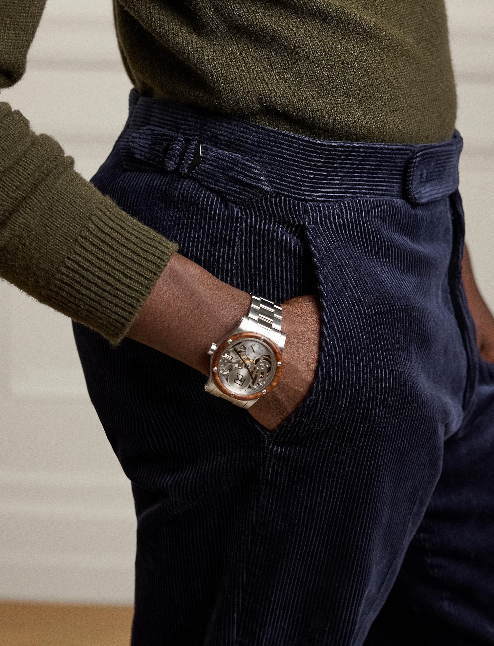 Pantalon Gregory en velours côtelé - Classic Chairman Navy