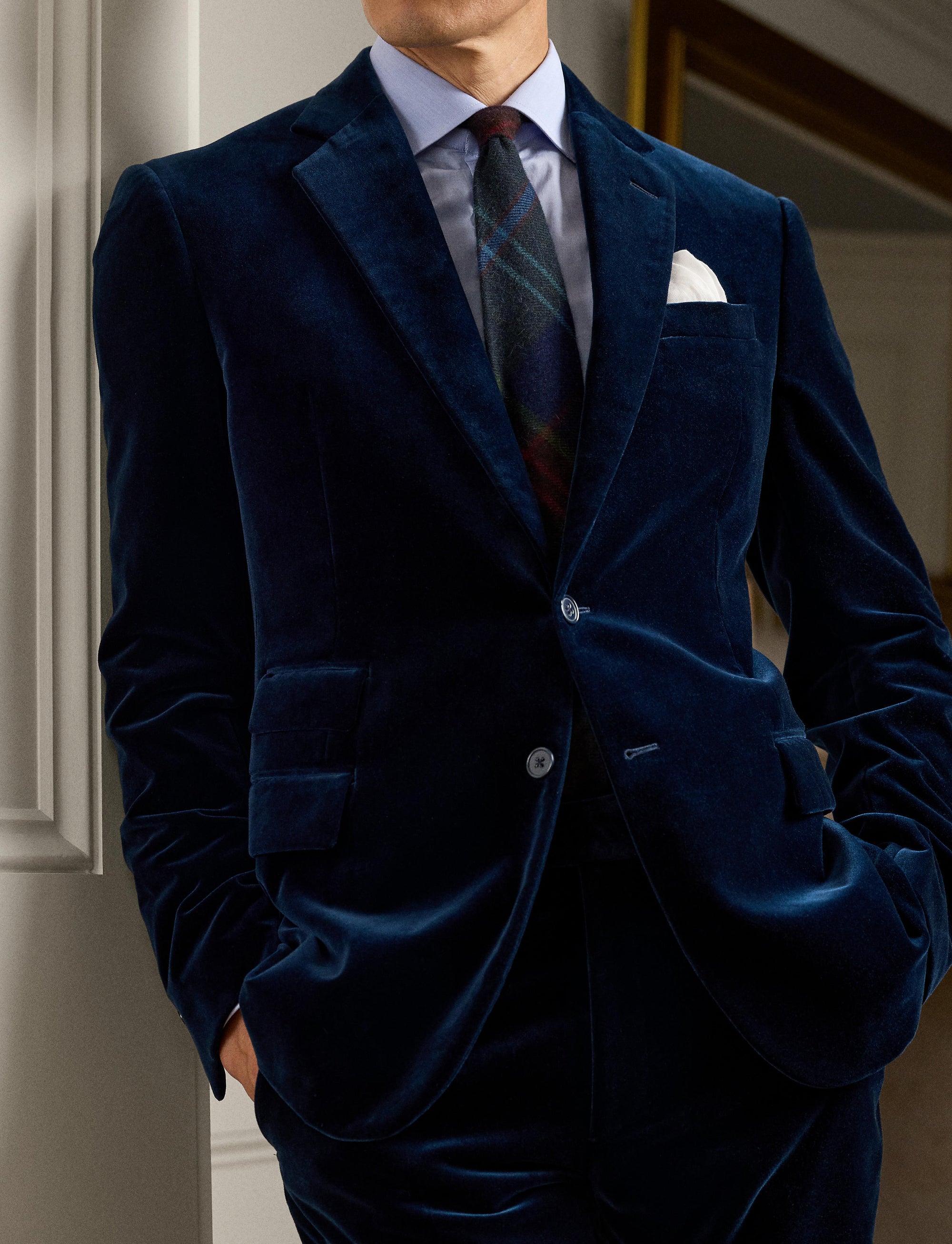 Veste Kent en velours  - Pageant Blue