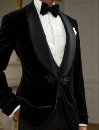 Veste de smoking en velours - Black