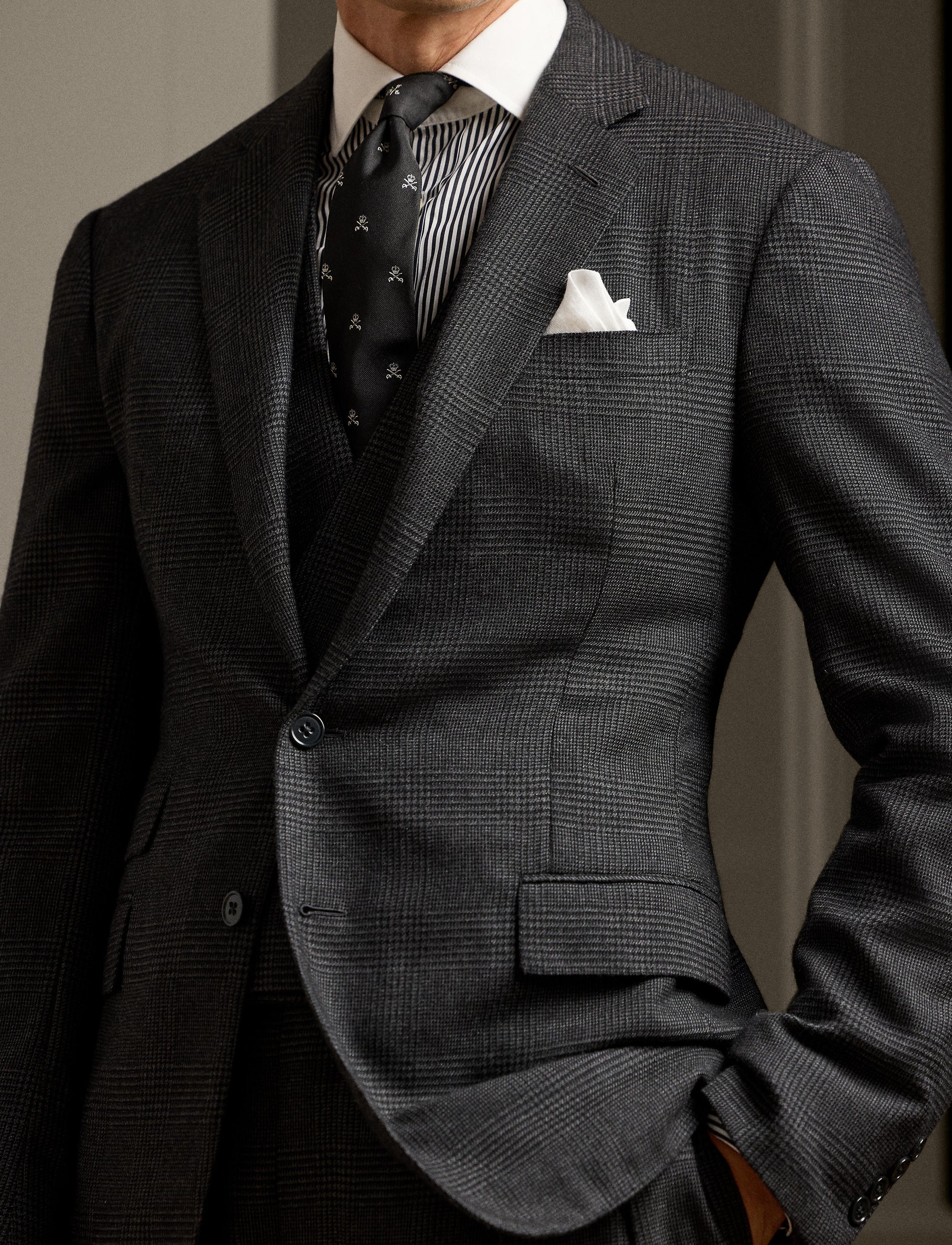 Kent tartan cashmere suit - Dark Grey & Multicolour
