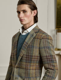 Blazer Kent écossais en laine - Sage, Brown, Tan & Multicolore